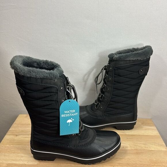 JBU Chilly Mid Calf Snow Boot Black size 7- NIB - Picture 5 of 8